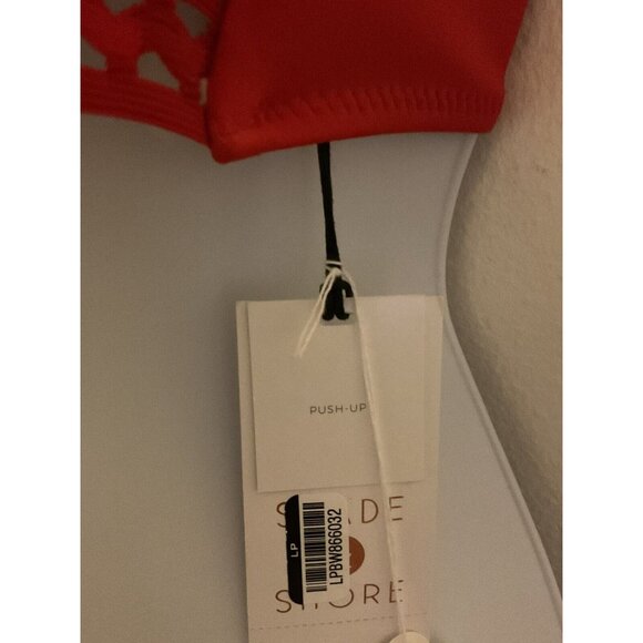 34C Womens Light Lift Long Line Elastic Trim Triangle Bikini Top - Shade & Shore - Picture 2 of 4